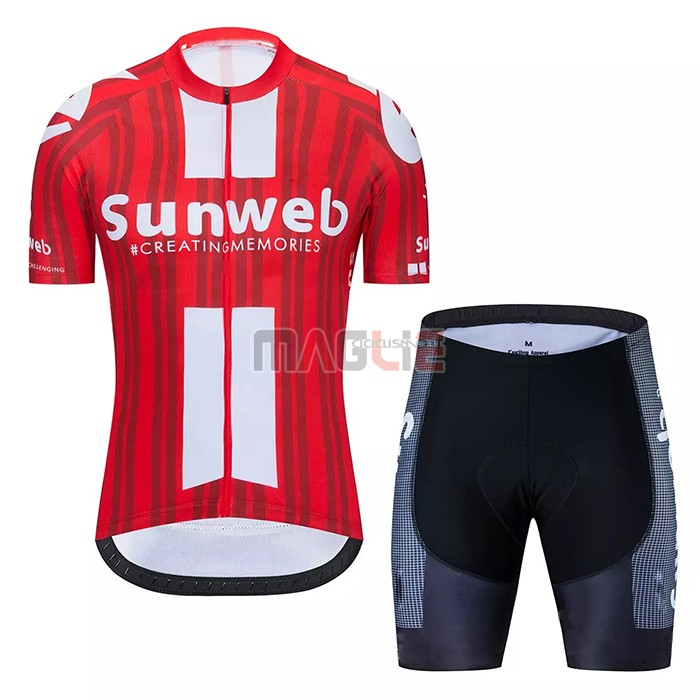 Maglia Sunweb Manica Corta 2020 Rosso